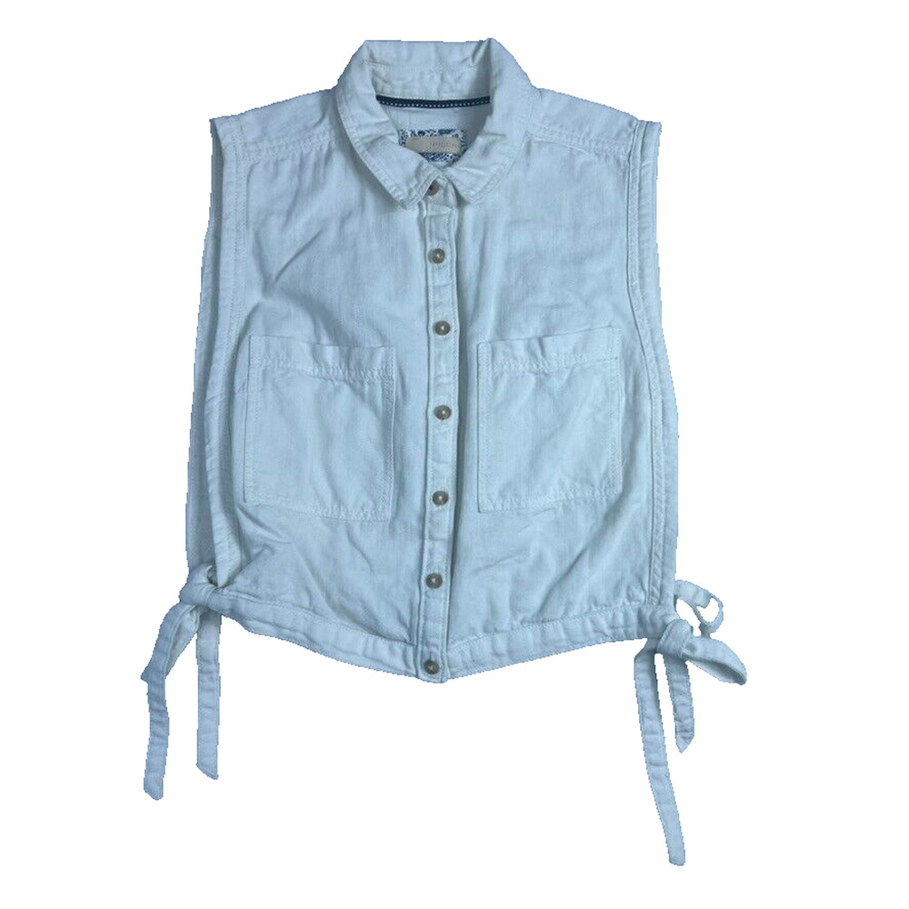 Anthropologie Pilcro Vest Top Womens Small Off White Sleeveless Dickie Casual